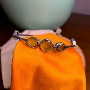 Silpada Sterling Silver Bangle with Grey Stones